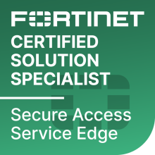 Badge de certification Fortinet Certified Solution Specialist Secure Access Service Edge