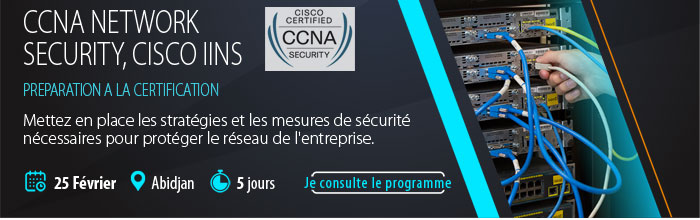 CCNA Network Security, CISCO IINS : 25 Février à Abidjan (consultez le programme)