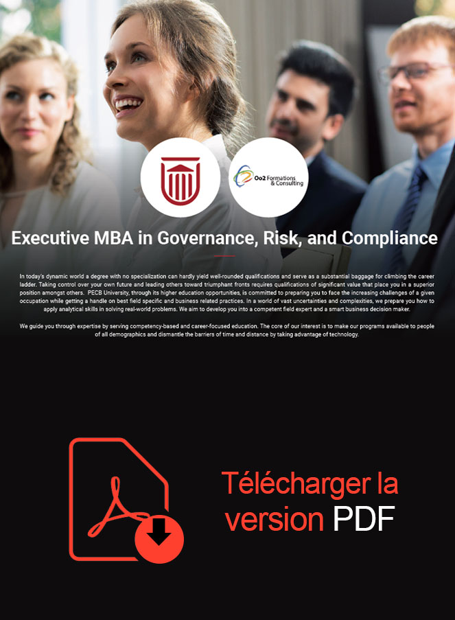 Programme Oo2 Académie - EMBA Gouvernance, gestion des risques et conformité