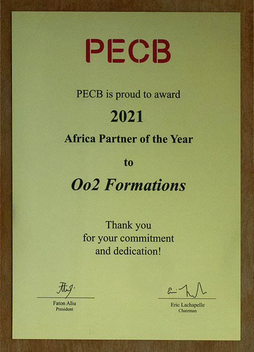 PECB African Partener of the Year 2021