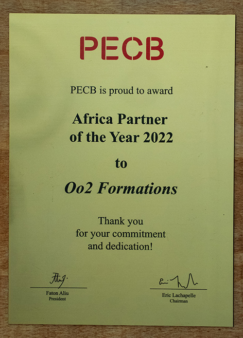 PECB African Partener of the Year 2022