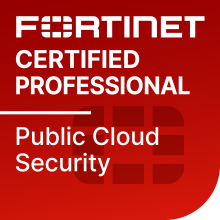 Badge de certification Fortinet Certified Professional Public Cloud Security
