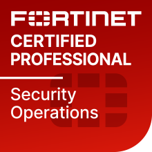 Badge de certification Fortinet Certified Professional Security Operations