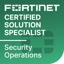 Badge de certification Fortinet Certified Solution Specialist Security Operations