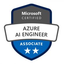 Badge de certification Microsoft Azure AI Engineer Associate